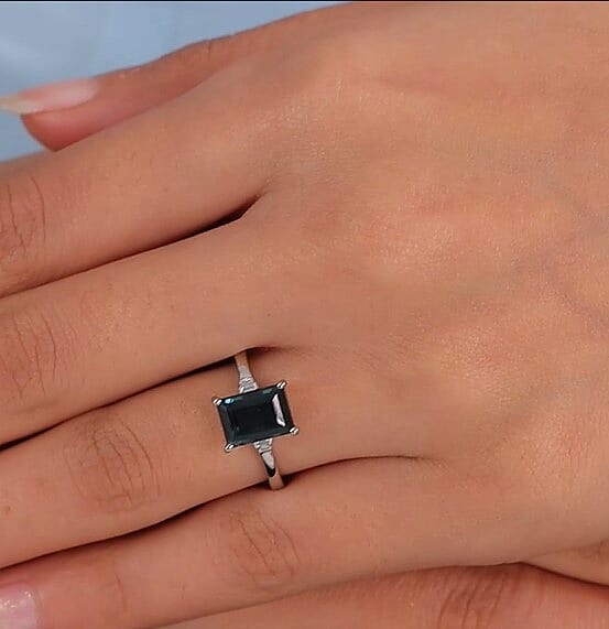 Rhapsody 950 Platinum AAA Monte Belo Indicolite, Diamond (E-F, VS2) Ring (Size 10.0) 2.85 ctw