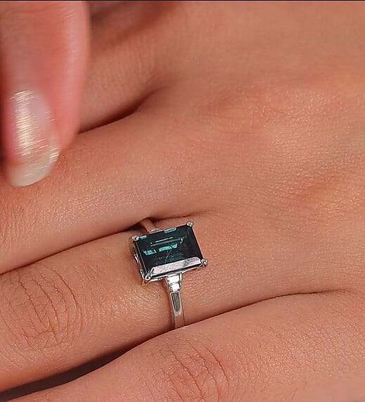 Rhapsody 950 Platinum AAA Monte Belo Indicolite, Diamond (E-F, VS2) Ring (Size 10.0) 2.85 ctw