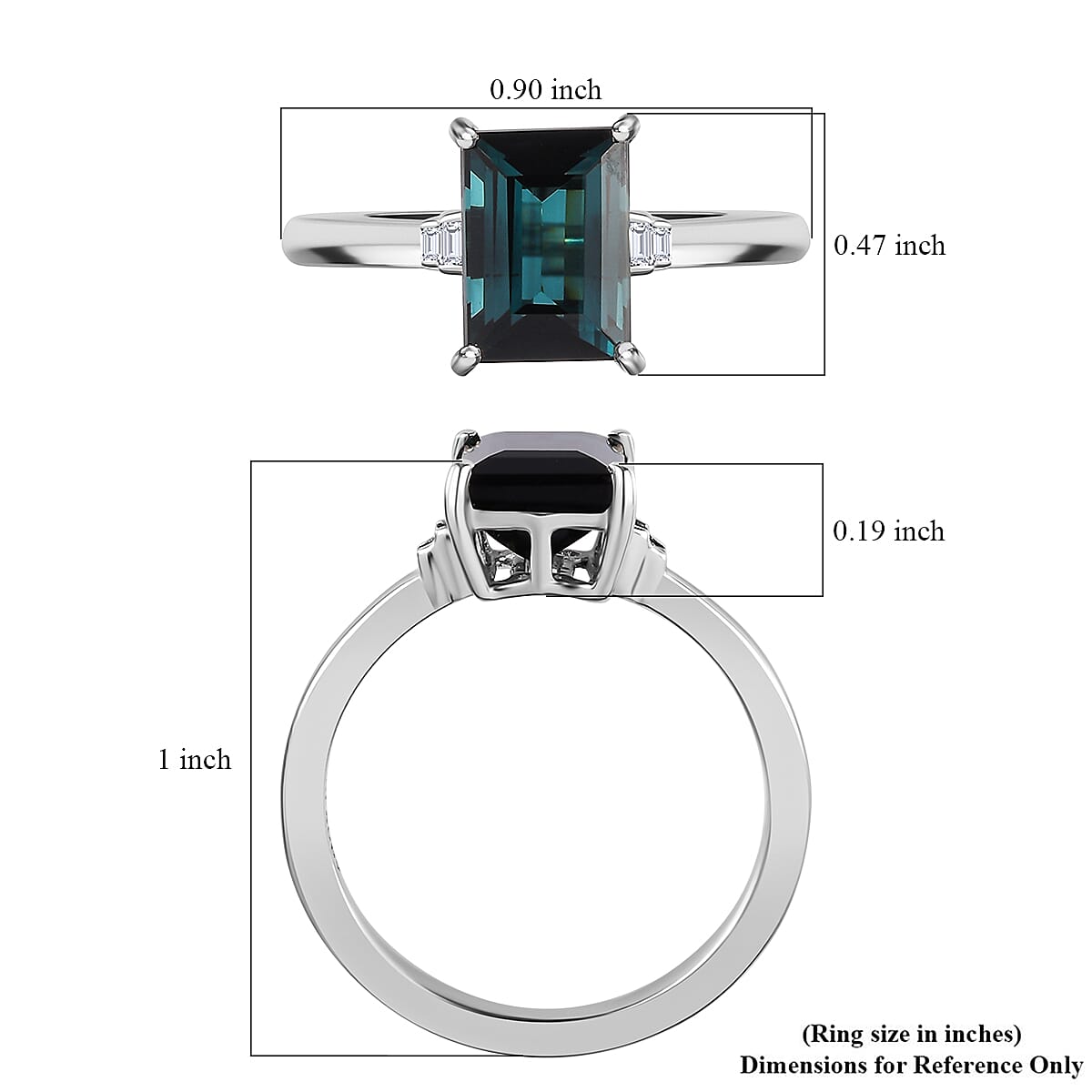 Rhapsody 950 Platinum AAA Monte Belo Indicolite, Diamond (E-F, VS2) Ring (Size 10.0) 2.85 ctw