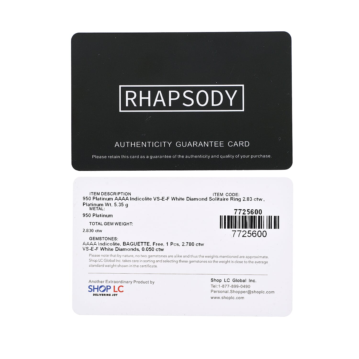 Rhapsody 950 Platinum AAA Monte Belo Indicolite, Diamond (E-F, VS2) Ring (Size 10.0) 2.85 ctw