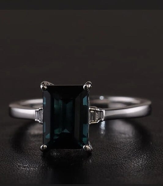 Rhapsody 950 Platinum AAA Monte Belo Indicolite, Diamond (E-F, VS2) Ring (Size 10.0) 2.85 ctw