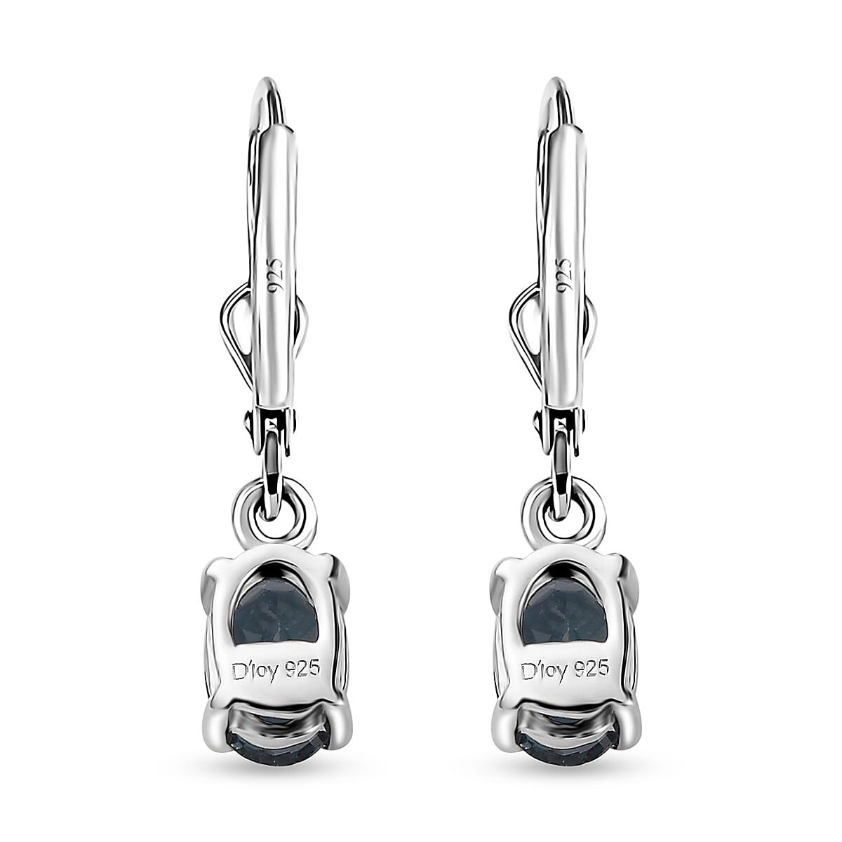 London Blue Topaz Lever Back Earrings in Platinum Over Sterling Silver 1.90 ctw