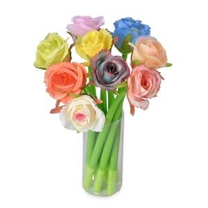 Set of 11 Rose Flower Pen with Black Ink