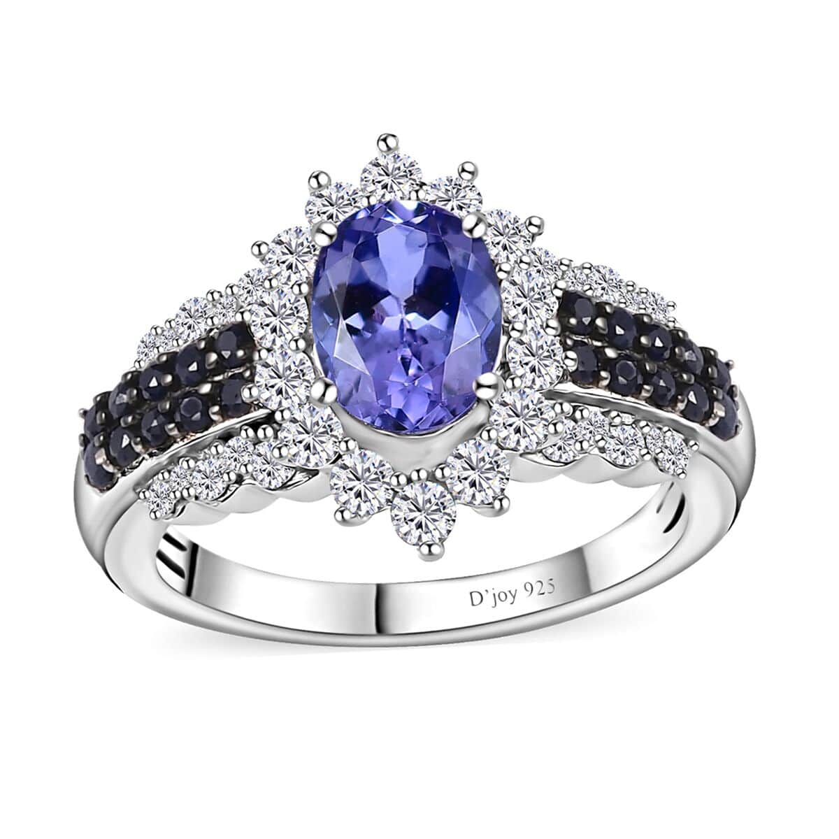 Tanzanite and Multi Gemstone Sunrays Ring in Platinum Over Sterling Silver (Size 6.0) 2.40 ctw image number 0