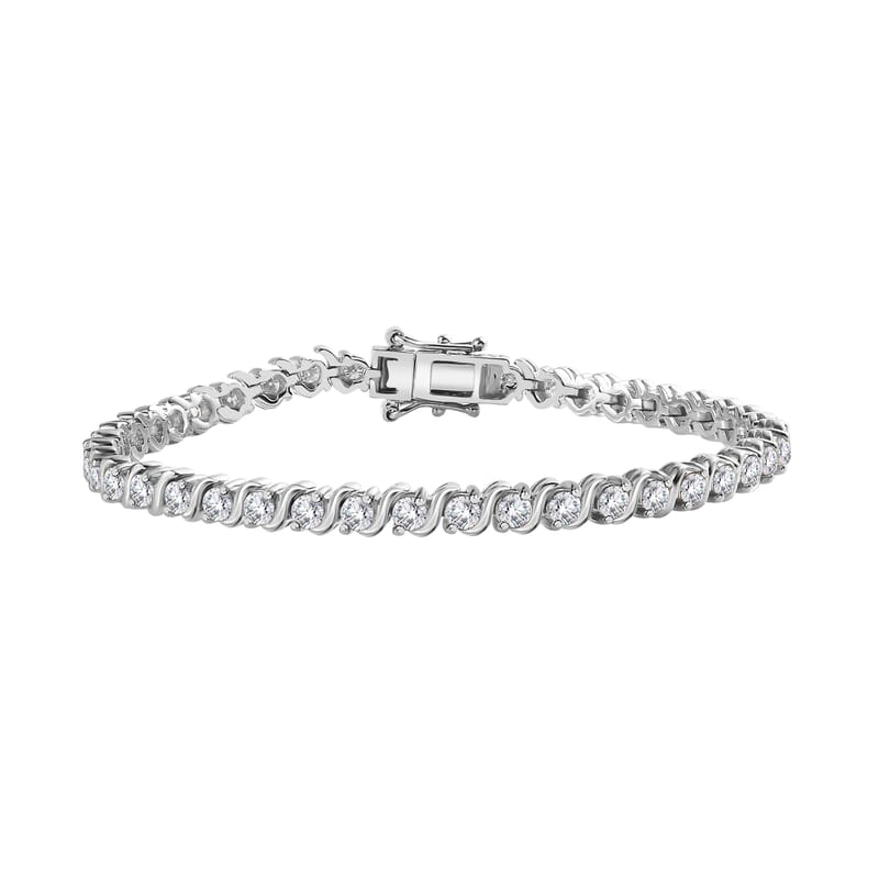 Moissanite Bracelet in Platinum Over Sterling Silver (7.25 In) 4.10 ctw
