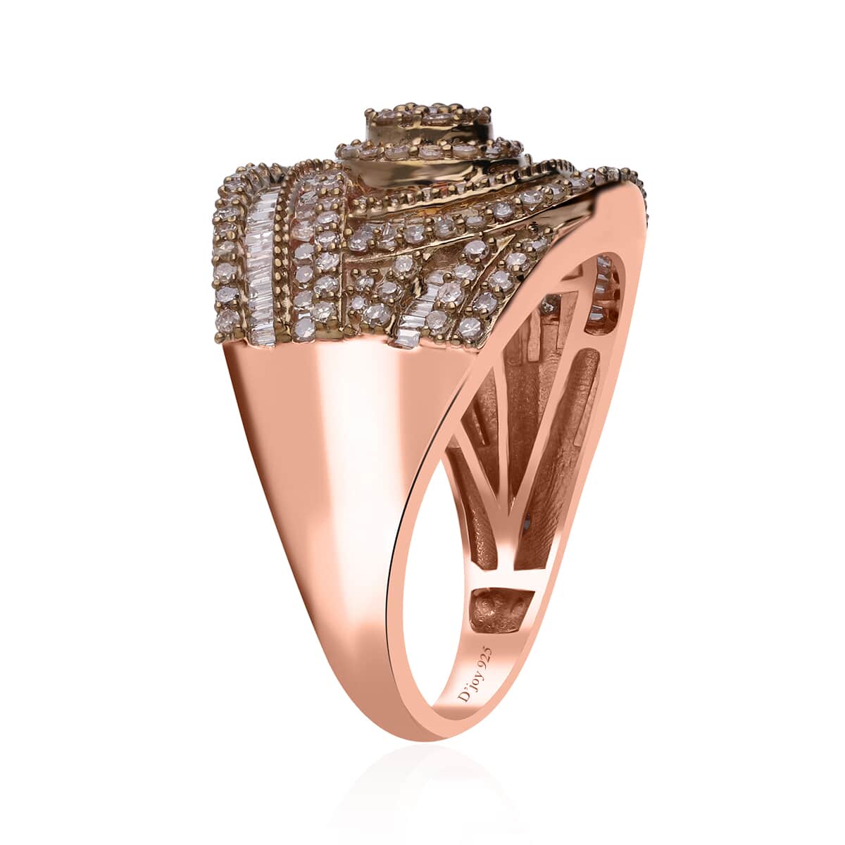 Natural Champagne Diamond Ring in Vermeil Rose Gold Over Sterling Silver (Size 10.0) 1.50 ctw image number 2