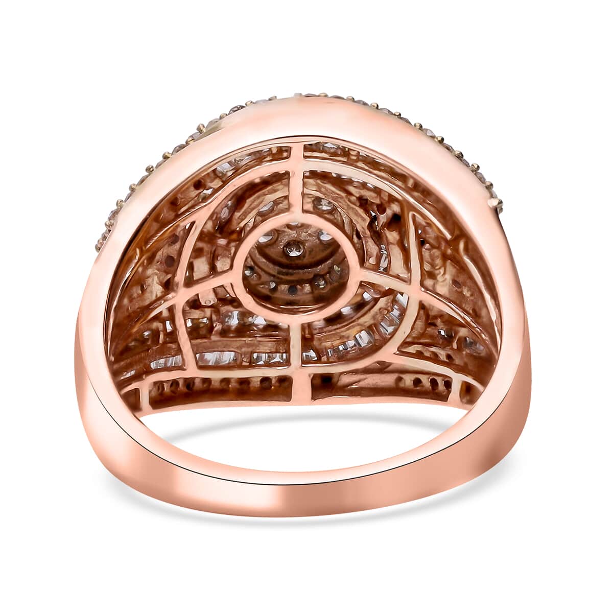 Natural Champagne Diamond Ring in Vermeil Rose Gold Over Sterling Silver (Size 10.0) 1.50 ctw image number 3