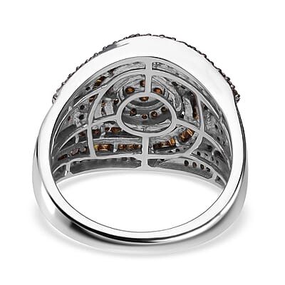 Red Diamond Ring in Platinum Over Sterling Silver (Size 6.0) 1.50 ctw
