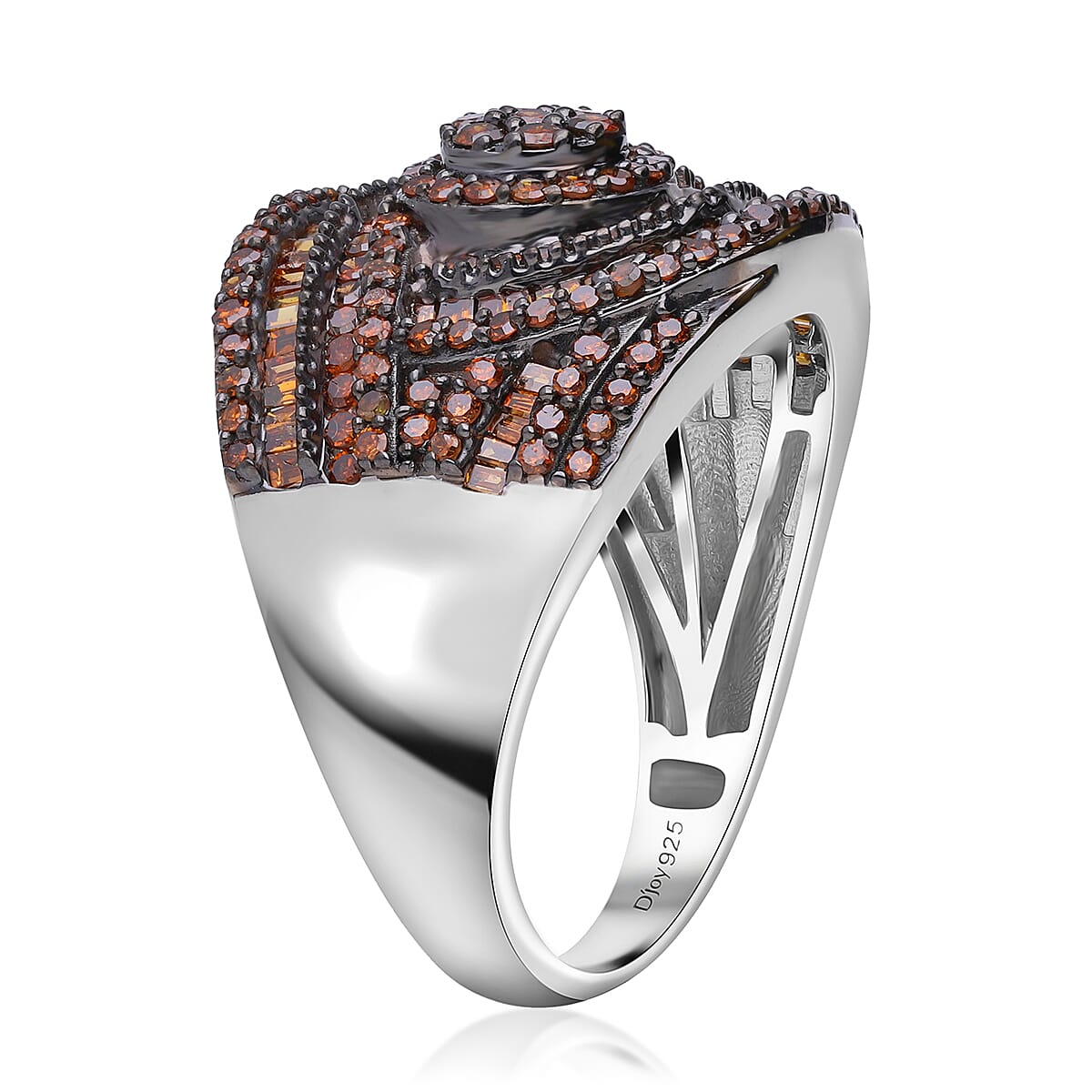 Red Diamond Ring in Platinum Over Sterling Silver (Size 6.0) 1.50 ctw image number 3