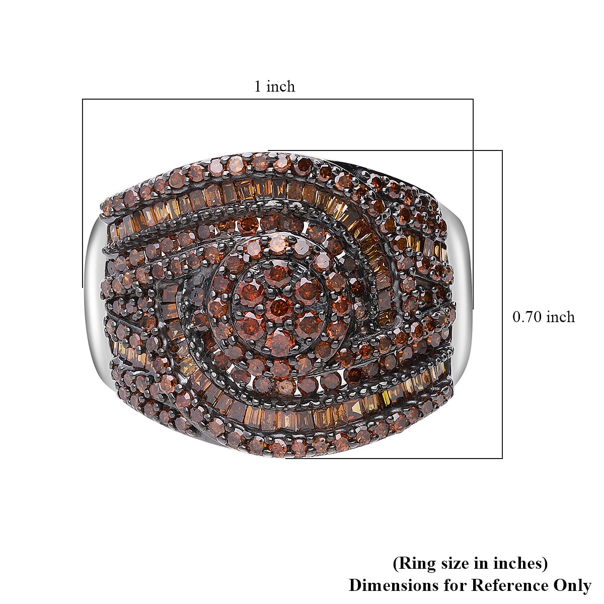 Red Diamond Ring in Platinum Over Sterling Silver (Size 6.0) 1.50 ctw image number 4