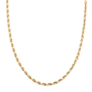 10K Yellow Gold 3.5MM Rope Chain Necklace 20 Inches 5.70 Grams
