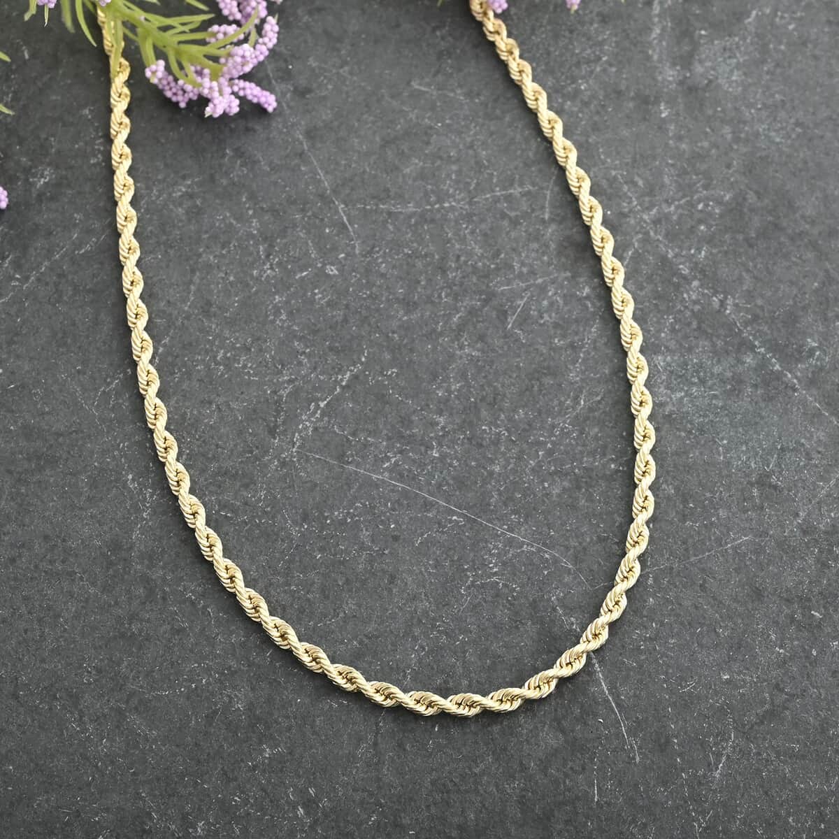 10K Yellow Gold 3.5MM Rope Chain Necklace 20 Inches 5.70 Grams image number 1