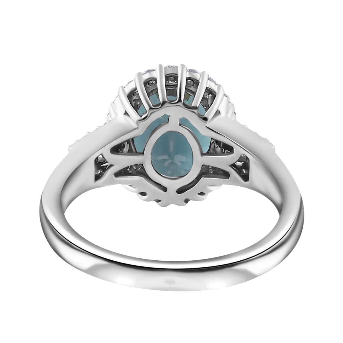 Rhapsody 950 Platinum AAAA Monte Belo Indicolite and E-F VS2 Diamond Halo Ring (Size 7.0) 3.30 ctw image number 4