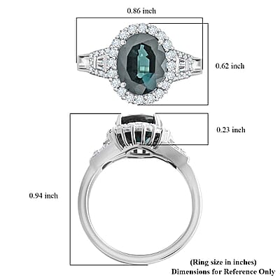 Rhapsody 950 Platinum AAAA Monte Belo Indicolite and E-F VS2 Diamond Halo Ring (Size 7.0) 3.30 ctw