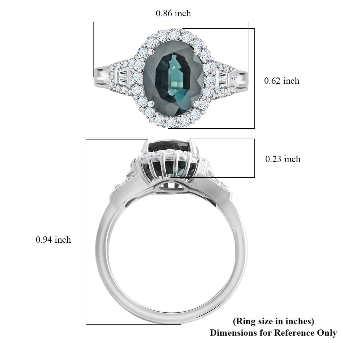 Rhapsody 950 Platinum AAAA Monte Belo Indicolite and E-F VS2 Diamond Halo Ring (Size 7.0) 3.30 ctw image number 5