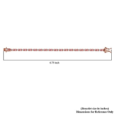 Blush Tourmaline and Moissanite Bracelet in Vermeil Rose Gold Over Sterling Silver (6.50 In) 5.60 ctw