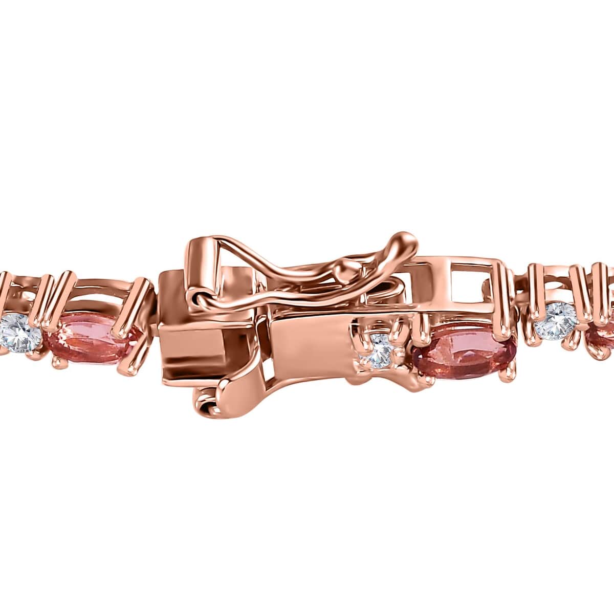 Blush Tourmaline and Moissanite Bracelet in Vermeil Rose Gold Over Sterling Silver (7.25 In) 6.15 ctw image number 3