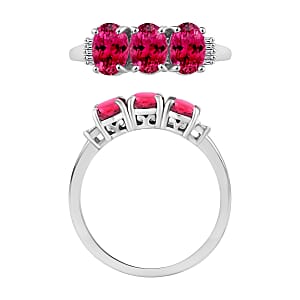 Luxoro Premium Ouro Fino Rubellite and G-H I2 Diamond 2.62 ctw Ring in 14K White Gold (Size  10) 2 (Del. in 10-12 Days)