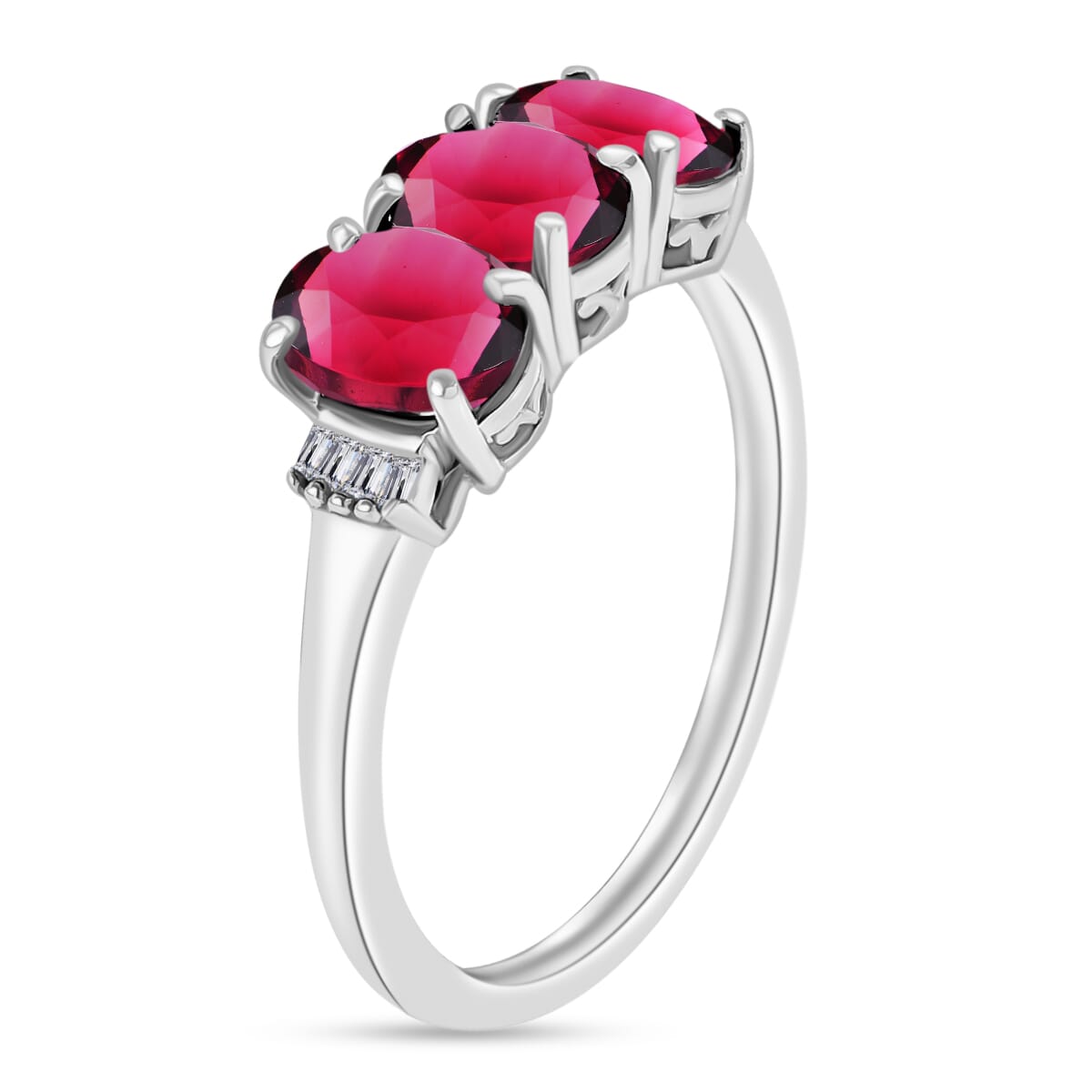 Luxoro Premium Ouro Fino Rubellite and G-H I2 Diamond 2.62 ctw Ring in 14K White Gold (Size  10) 2 image number 2