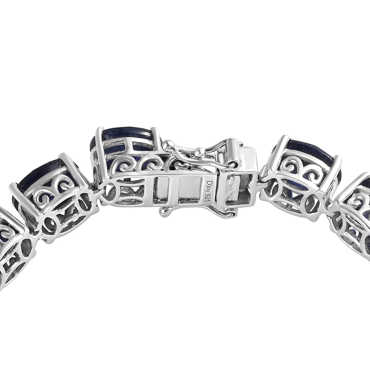 Masoala Sapphire (D) 53.50 ctw Tennis Bracelet in Platinum Over Sterling Silver (7.25 In) image number 3