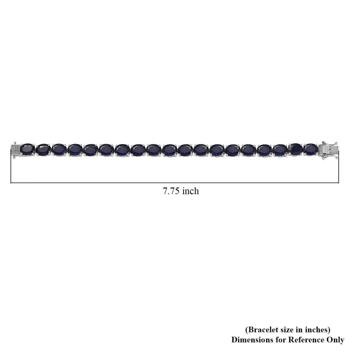 Masoala Sapphire (D) 53.50 ctw Tennis Bracelet in Platinum Over Sterling Silver (7.25 In) image number 4