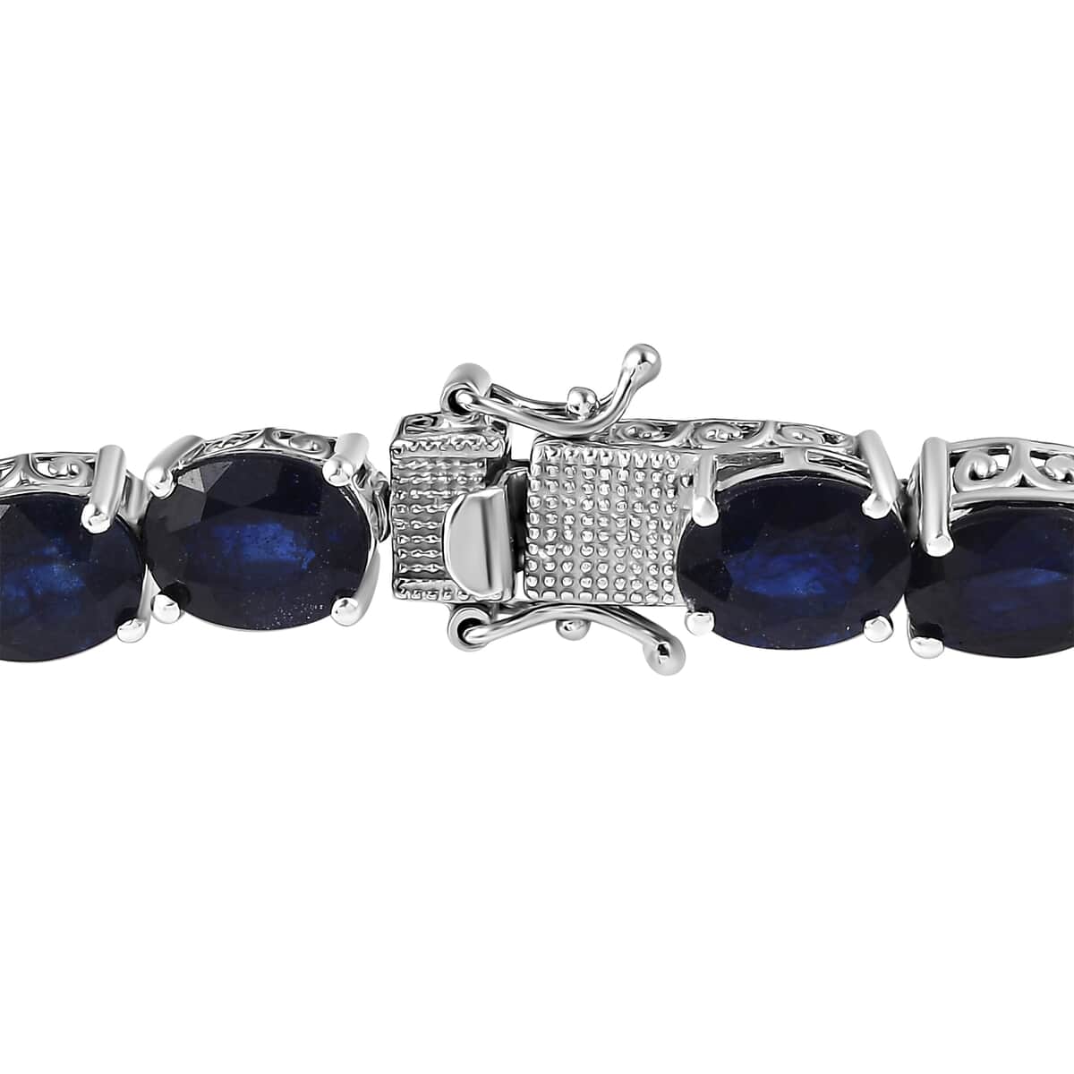 Masoala Sapphire (D) 58.75 ctw Tennis Bracelet in Platinum Over Sterling Silver (8.00 In) image number 3