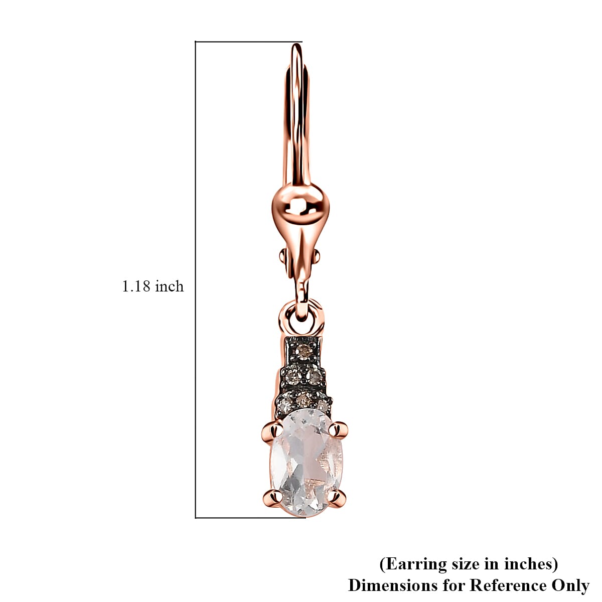 Mexican Hyalite Opal and Natural Champagne Diamond Lever Back Earrings in Vermeil Rose Gold Over Sterling Silver with Free UV Flash Light 0.70 ctw