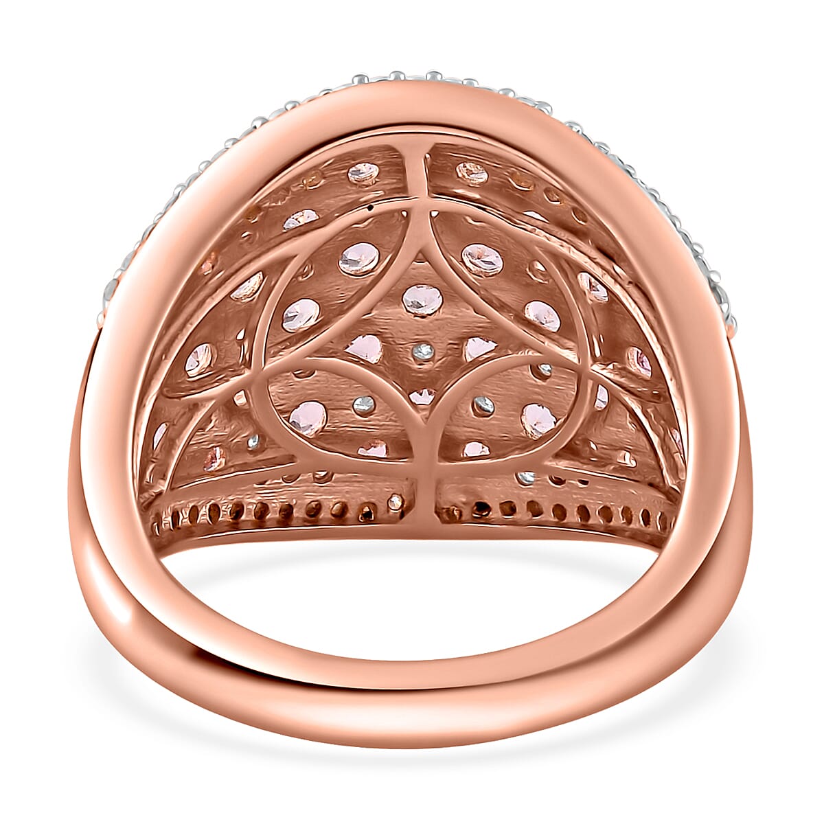 Blush Tourmaline and Moissanite Ring in Vermeil Rose Gold Over Sterling Silver (Size 7.0) 2.85 ctw image number 4