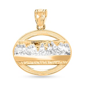 Made in America 10K Yellow and White Gold Last Supper Pendant without Chain 0.90 Grams