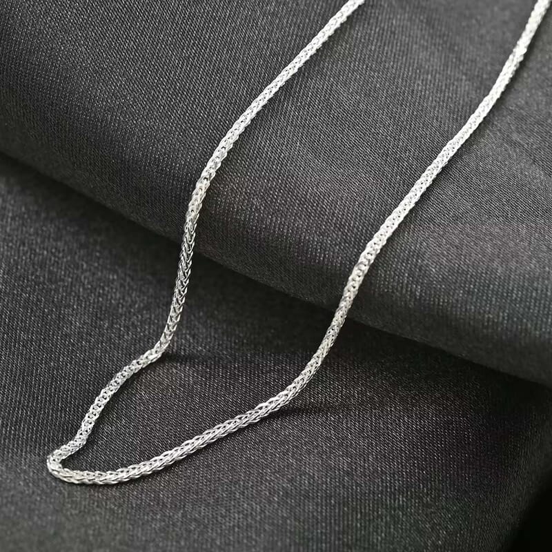 Wheat Chain Necklace in Sterling Silver 24 Inches 3.20 Grams