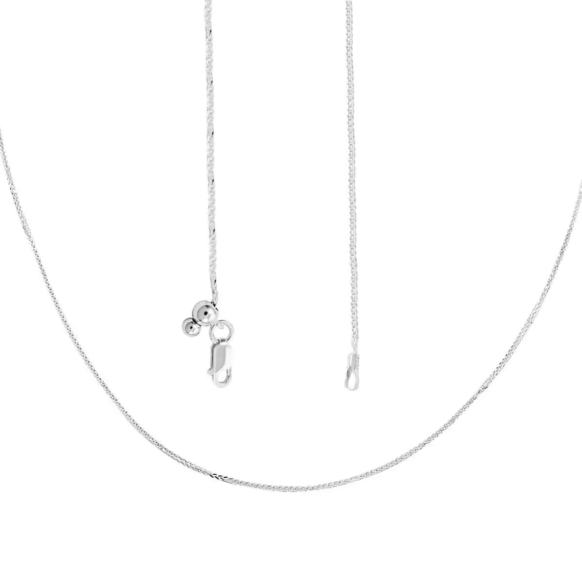 Wheat Chain Necklace in Sterling Silver 24 Inches 3.20 Grams image number 6