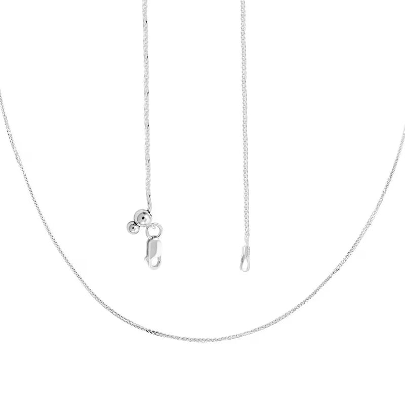 Wheat Chain Necklace in Sterling Silver 24 Inches 3.20 Grams