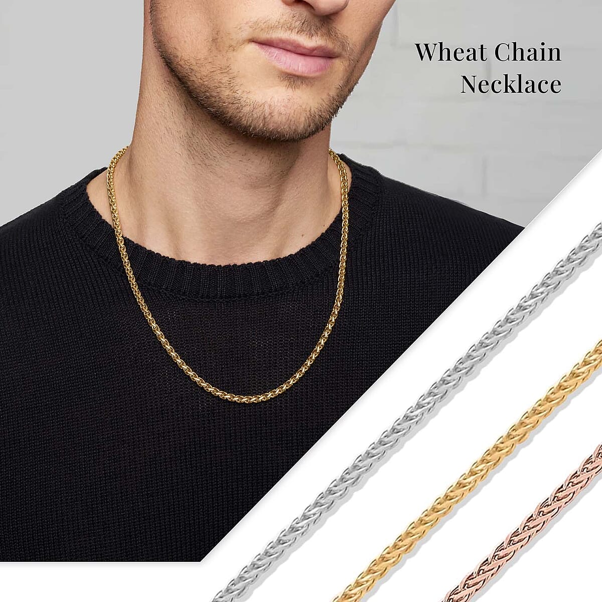 Necklace in 14K Rose Gold Over Sterling Silver 24 Inches 3.10 Grams image number 3