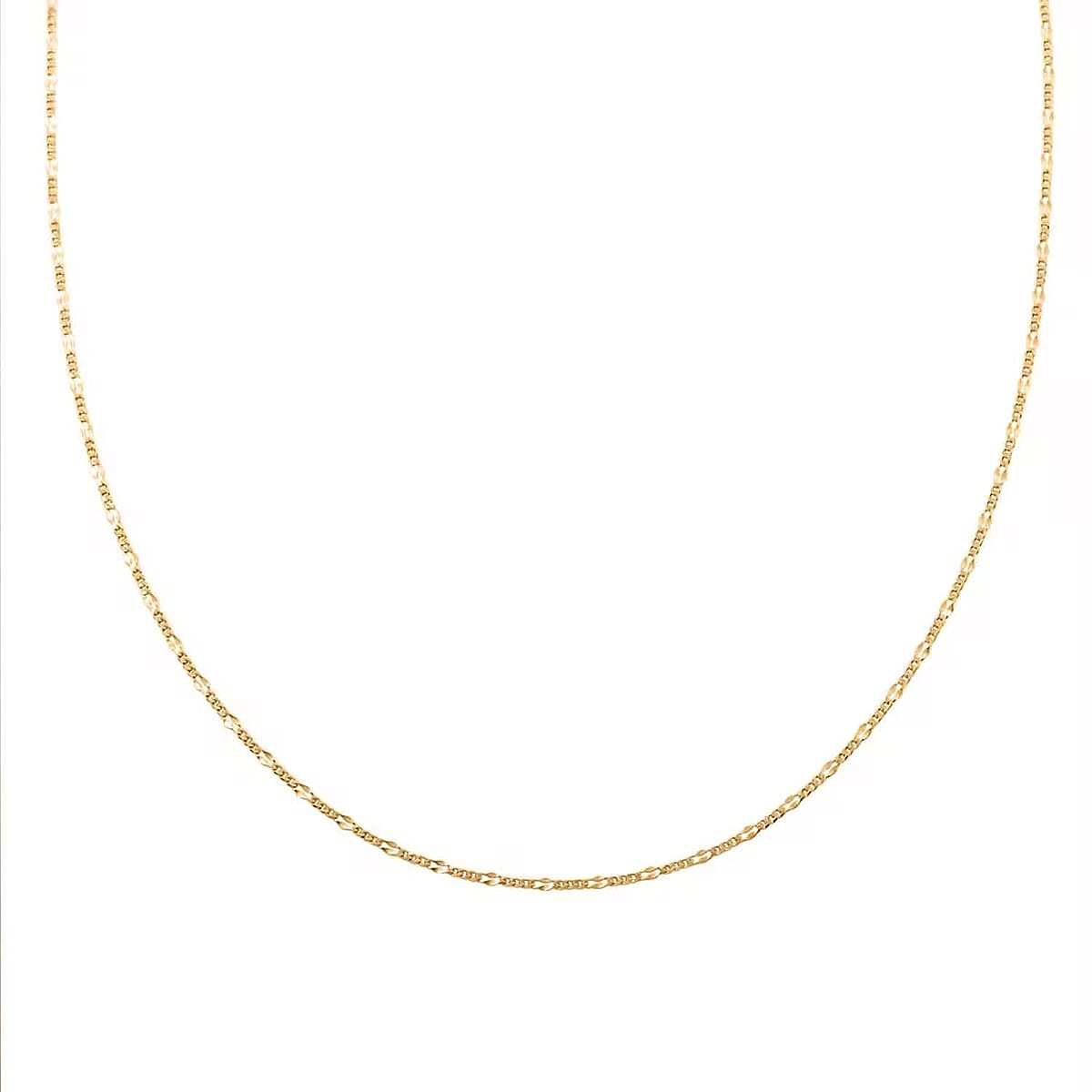 Adjustable Figaro Chain Necklace in 14K Yellow Gold Over Sterling Silver 24 Inches 2.90 Grams image number 0
