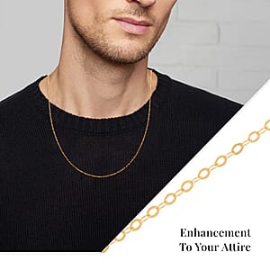 Chain Necklace in 14K Yellow Gold Over Sterling Silver 24 Inches 2.80 Grams