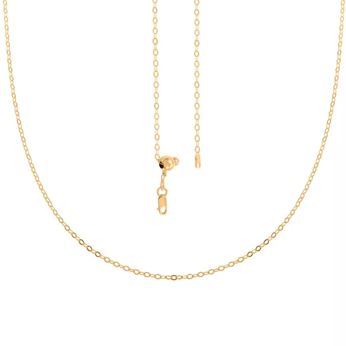 Chain Necklace in 14K Yellow Gold Over Sterling Silver 24 Inches 2.80 Grams image number 7