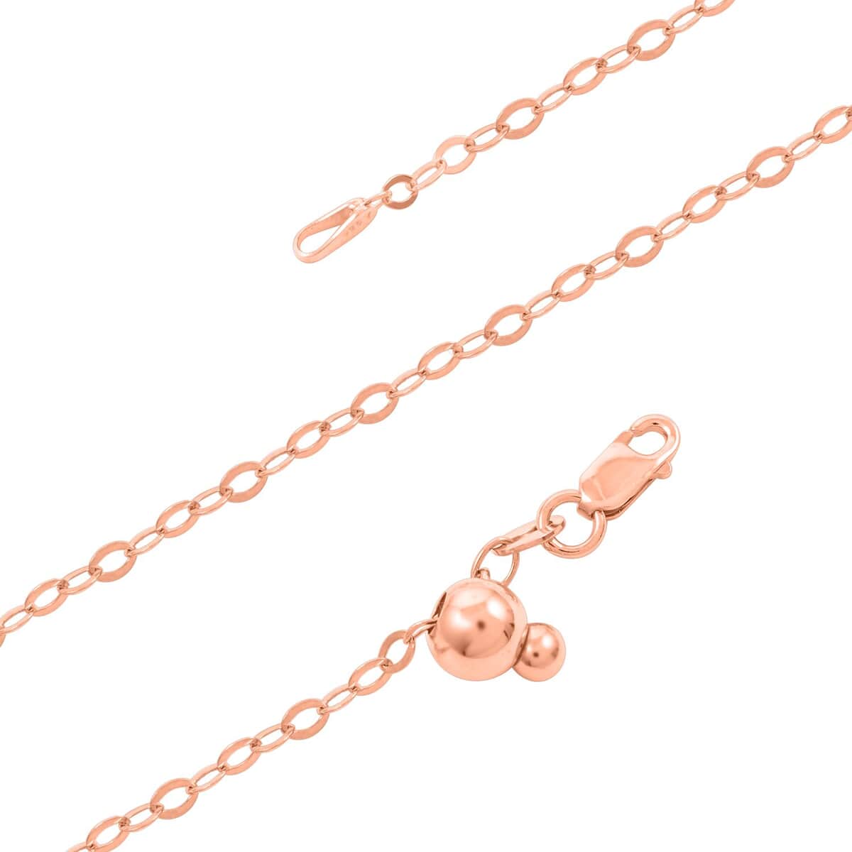 Chain Necklace in14K Rose Gold Over Sterling Silver 24 Inches 2.80 Grams image number 2