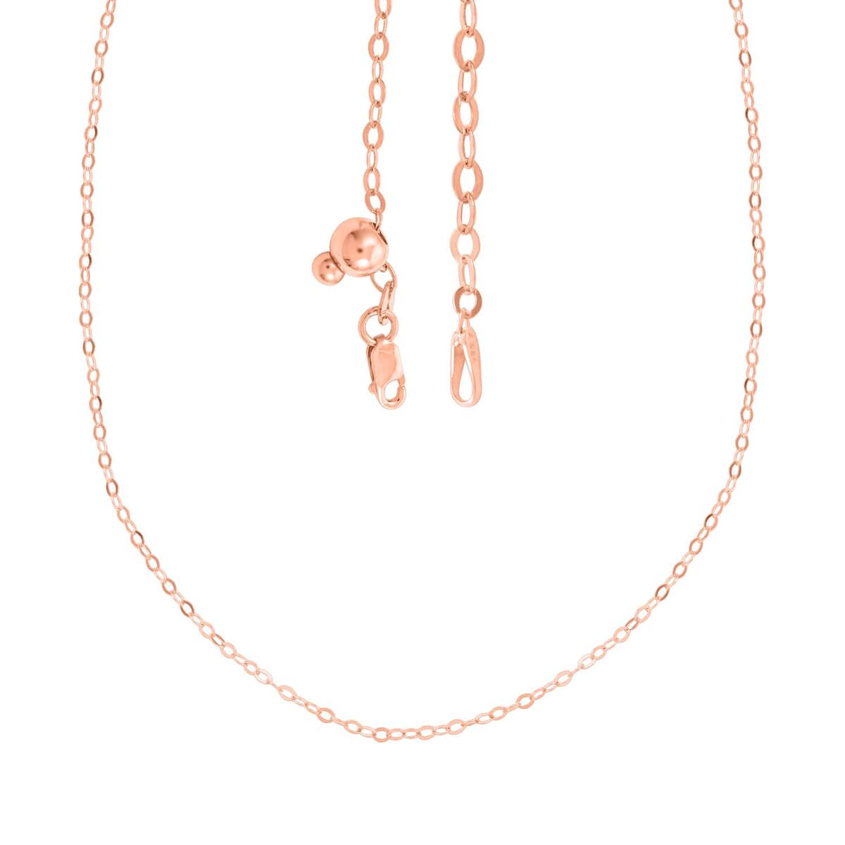 Chain Necklace in14K Rose Gold Over Sterling Silver 24 Inches 2.80 Grams image number 3