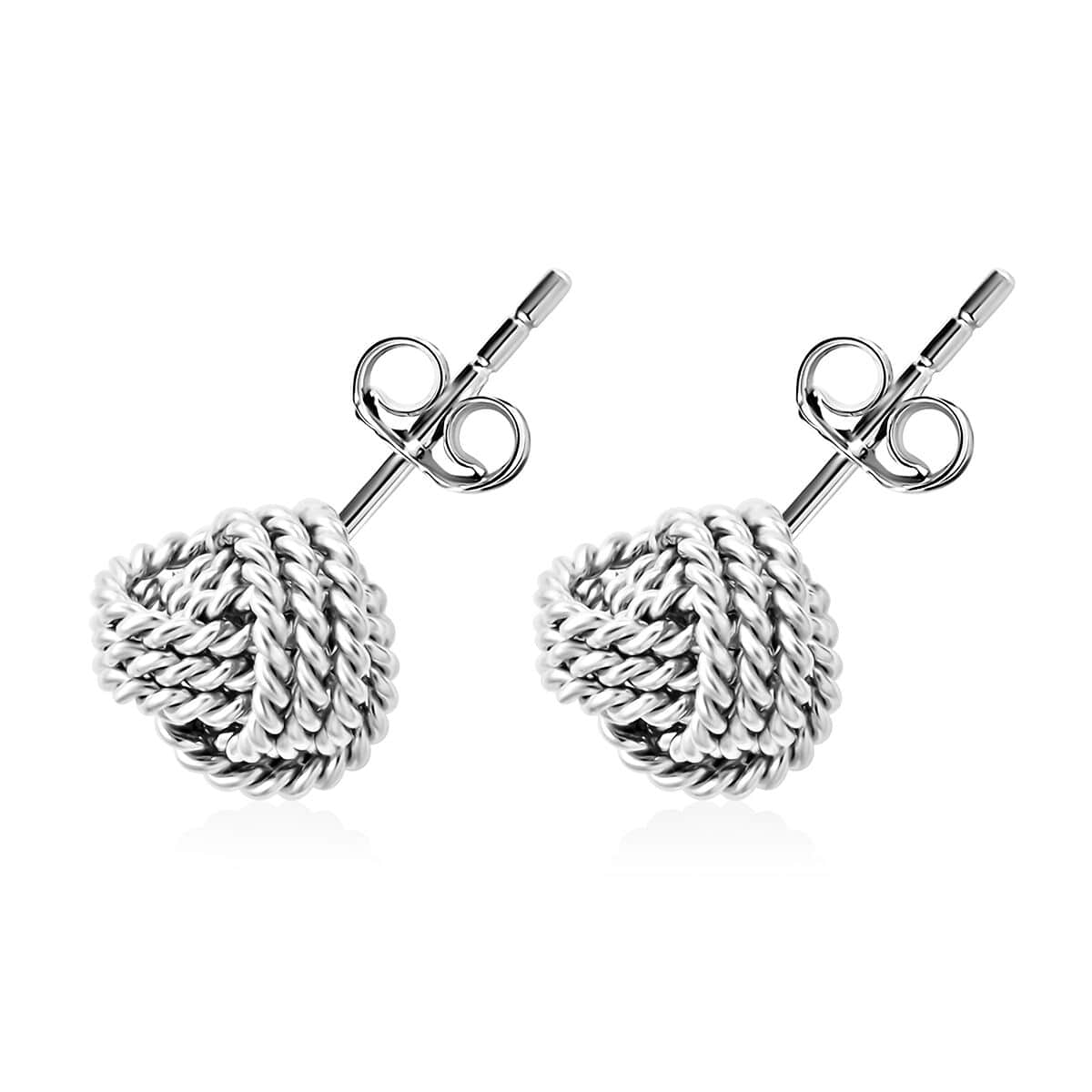 Sterling Silver Love Knot Earrings 2.40 Grams image number 3