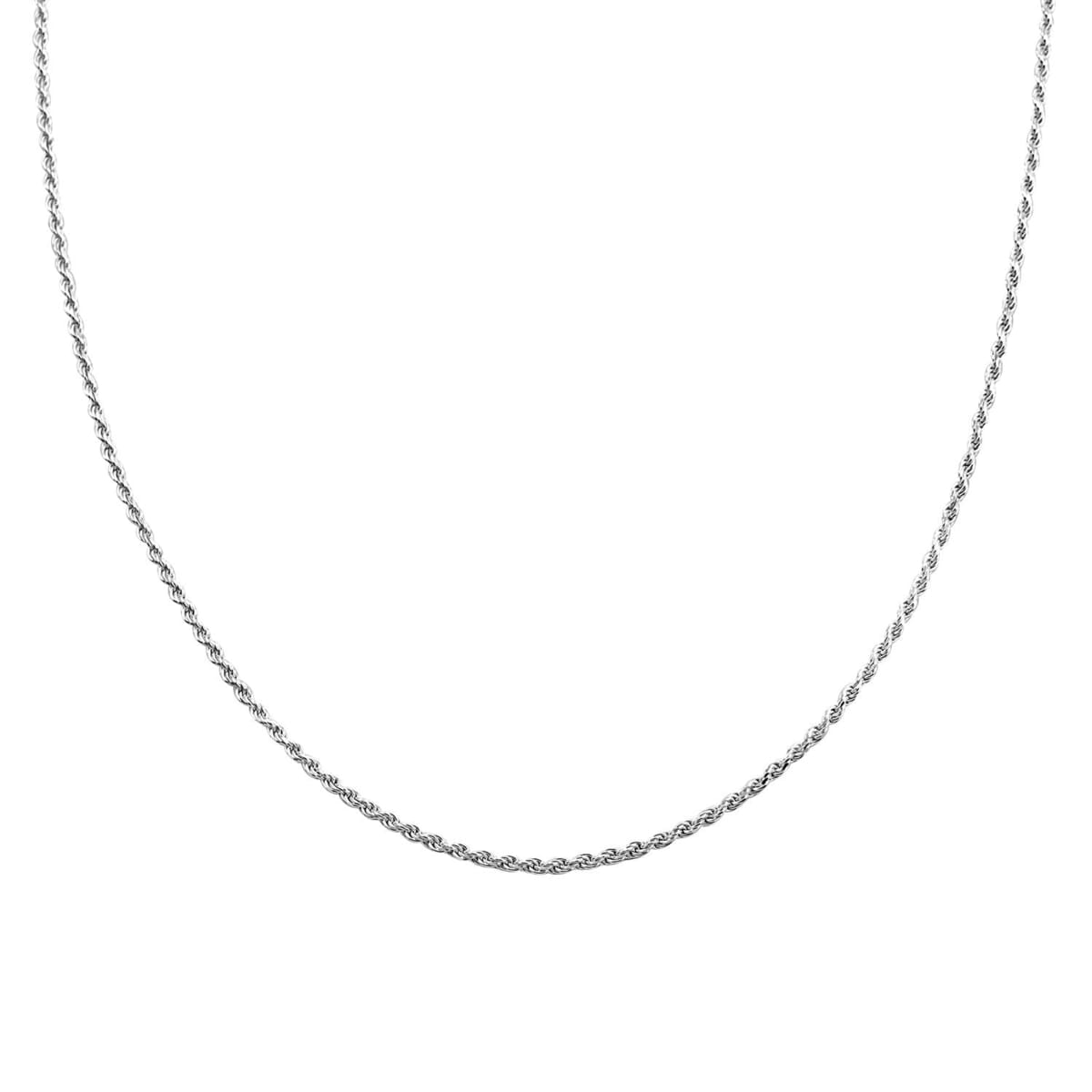 Italian Sterling Silver Rope Chain Necklace 22 Inches 7.5 Grams image number 0