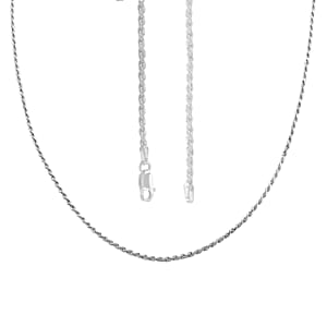 Italian Sterling Silver Rope Chain Necklace 22 Inches 7.5 Grams