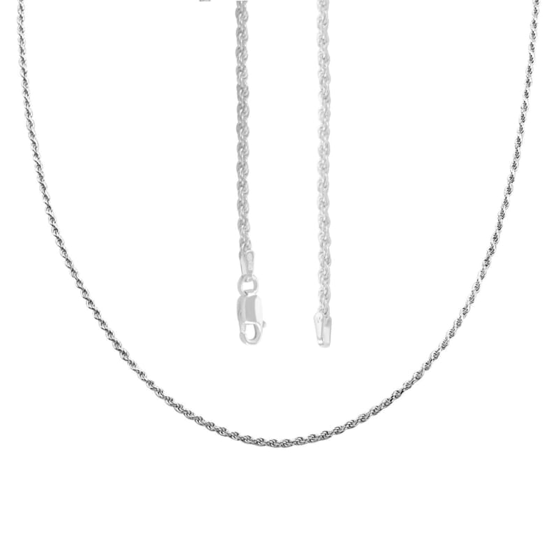 Italian Sterling Silver Rope Chain Necklace 22 Inches 7.5 Grams
