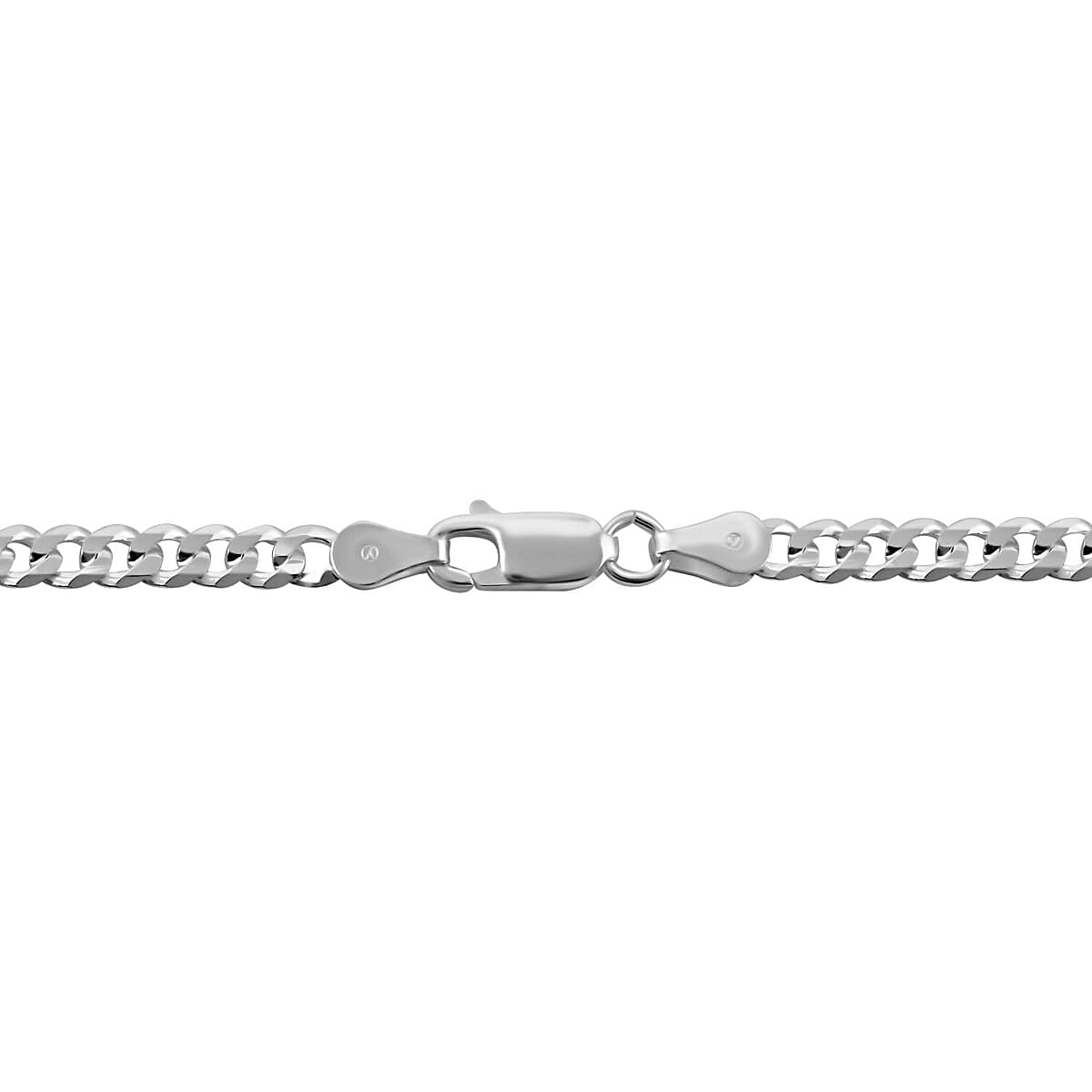 Italian Sterling Silver Flat Curb Chain Necklace 22 Inches 9.90 Grams image number 3
