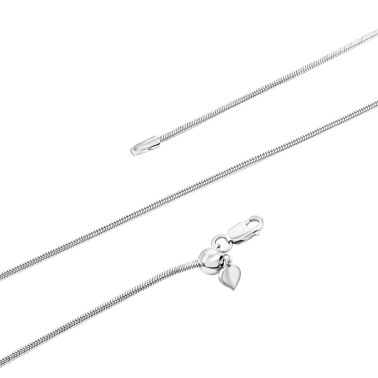 Snake Chain Necklace in Rhodium Over Sterling Silver 24 Inches 10.90 Grams