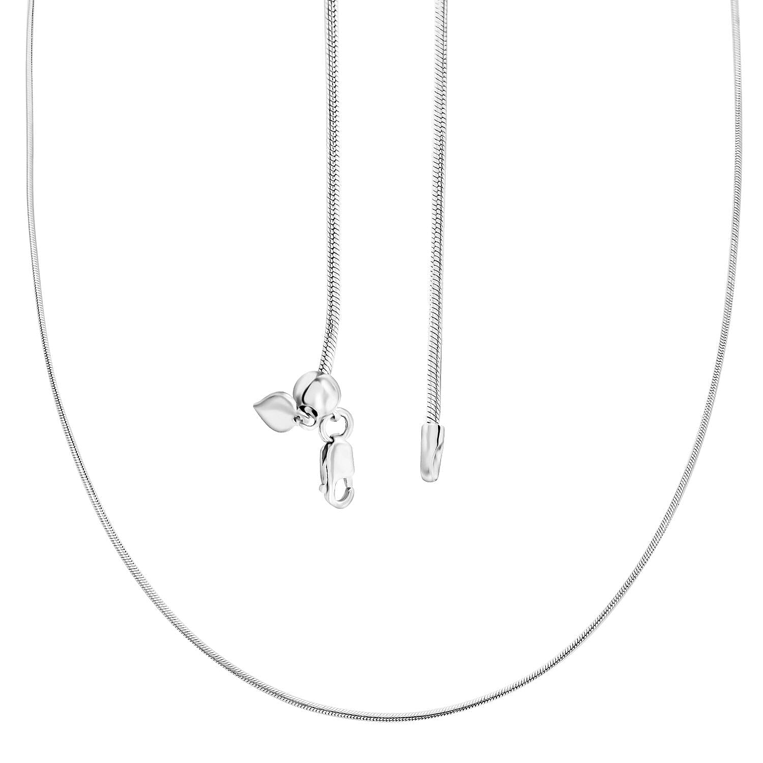 Snake Chain Necklace in Rhodium Over Sterling Silver 24 Inches 10.90 Grams