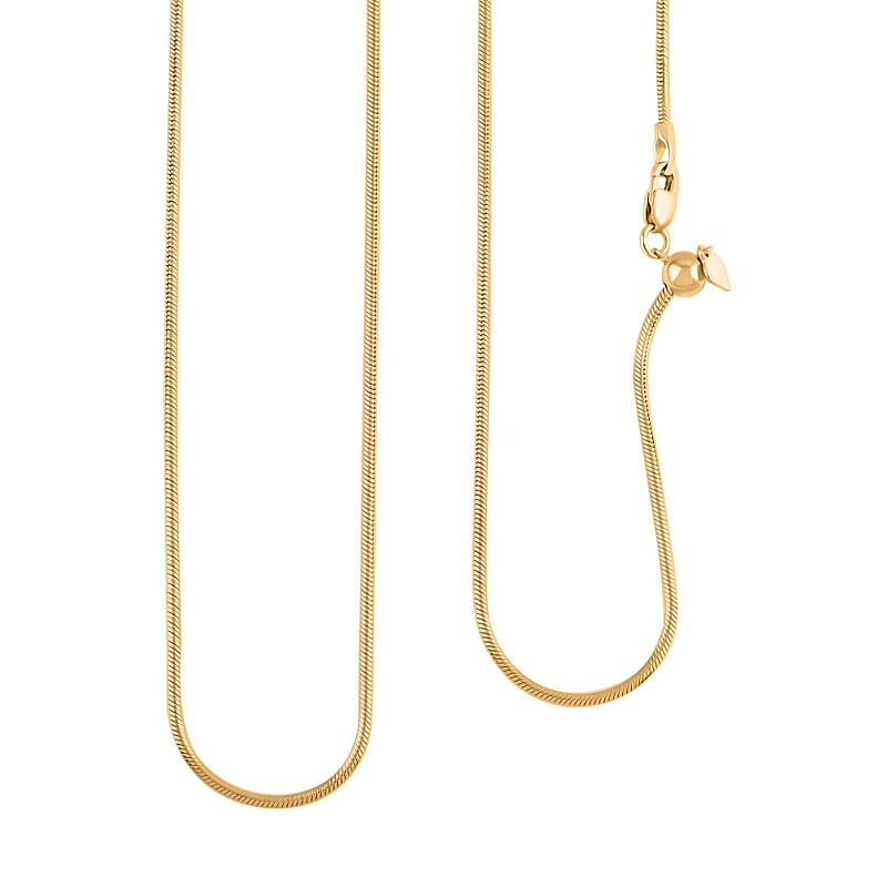 Snake Chain Necklace in 14K Yellow Gold Over Sterling Silver 10.9 Grams 24 Inches