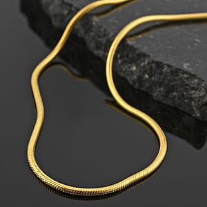 Snake Chain Necklace in 14K Yellow Gold Over Sterling Silver 10.9 Grams 24 Inches