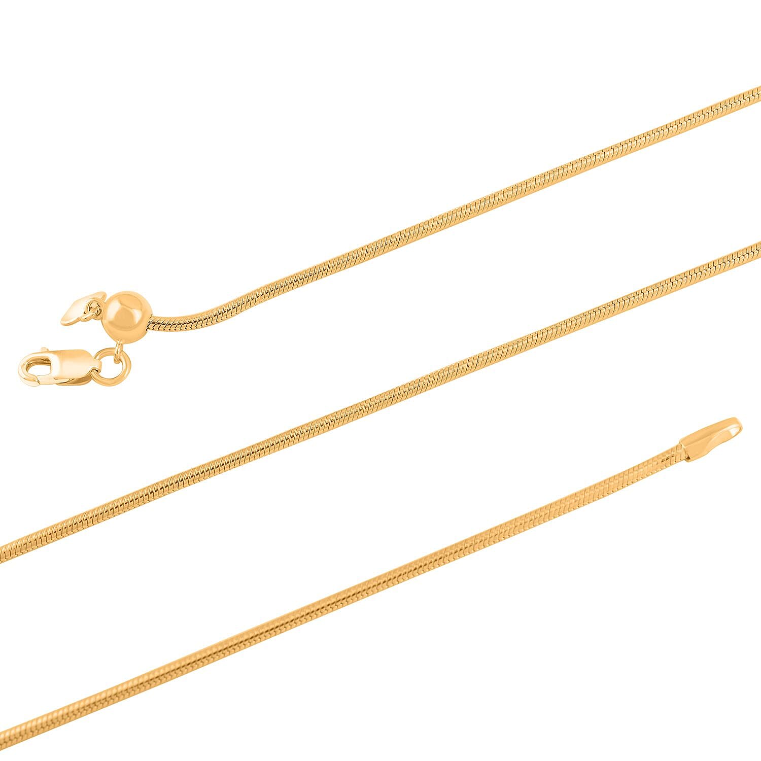 Snake Chain Necklace in 14K Yellow Gold Over Sterling Silver 10.9 Grams 24 Inches