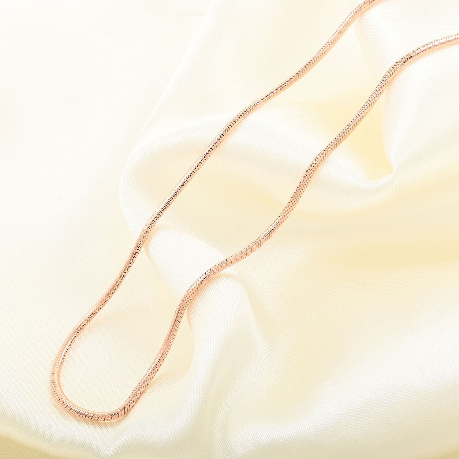 14K Rose Gold Over Sterling Silver Snake Chain Necklace 24 Inches 10.90 Grams