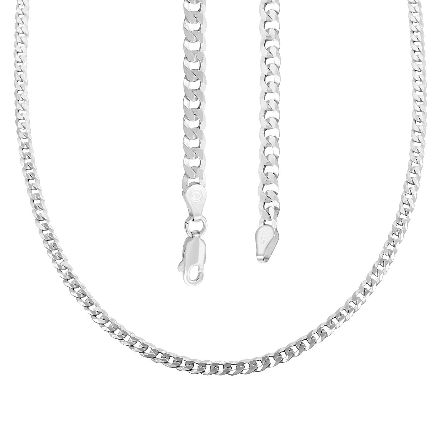 Italian Sterling Silver Grumetta Chain Necklace 22 Inches 9.90 Grams